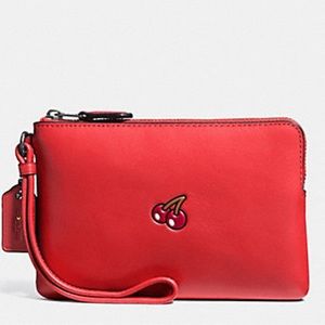 Coach Limited Edition PAC MAN Wristlet Cherry. 🍒 NWT.